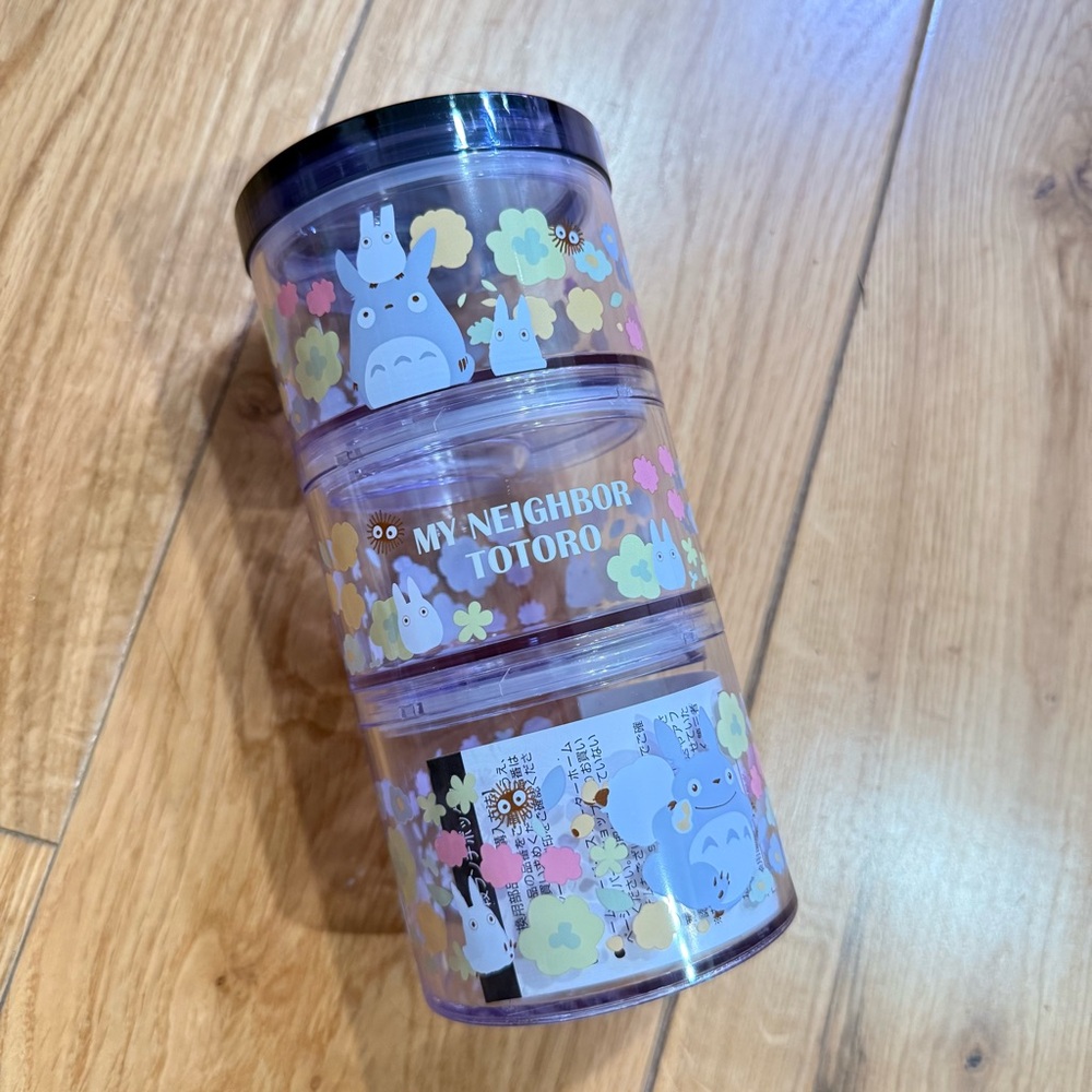 Studio Ghibli My Neighbor Totoro Stacking Bento Carrier 3 Tier Lunch Box Floral